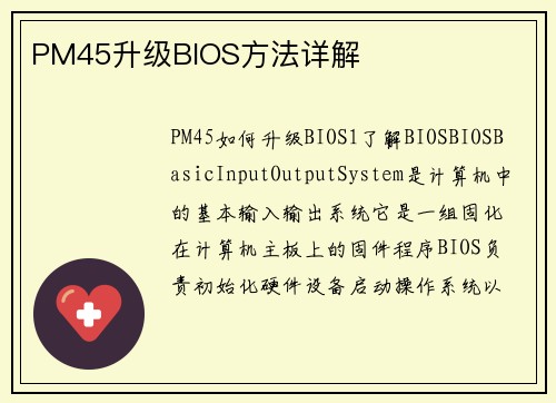 PM45升级BIOS方法详解